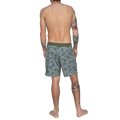 Florence Mens Boardshort  F1 Pro Hawaii Camo Olive Green