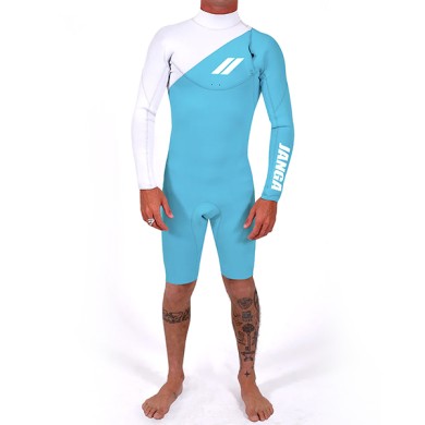 Janga Mens Wetsuit Indigent 2 LongSleeves 2/2mm White & Blue MEN