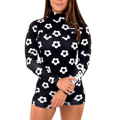 Janga Womens AllStars HotPants 2/2mm Black & White Flower WOMEN