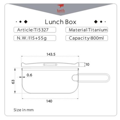 Keith Lunch Box 800ml