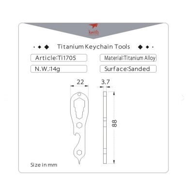 Keith Tool Titanium Keychain Κάμπινγκ