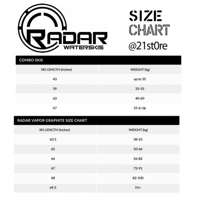 Radar Combo Skis Origin Combos 59'' w/ Adj Horseshoe Bindings