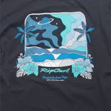 Rip Curl Ανδρικό T-Shirt Postcards 2nd Reef Tee Μαύρο