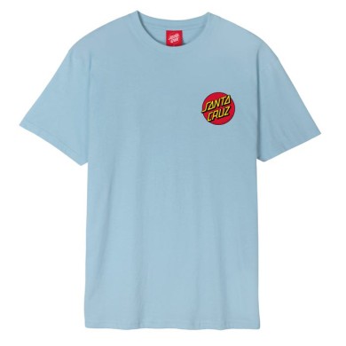 Santa Cruz Mens T-Shirt Classic Dot Chest Sky Blue