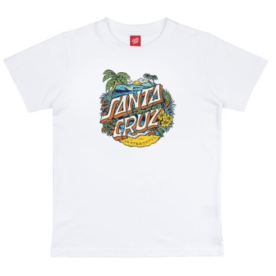 Santa Cruz Youth T-Shirt Aloha Dot Front White