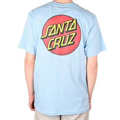 Santa Cruz Mens T-Shirt Classic Dot Chest Sky Blue