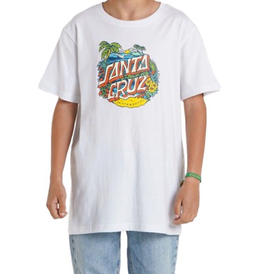 Santa Cruz Youth T-Shirt Aloha Dot Front White