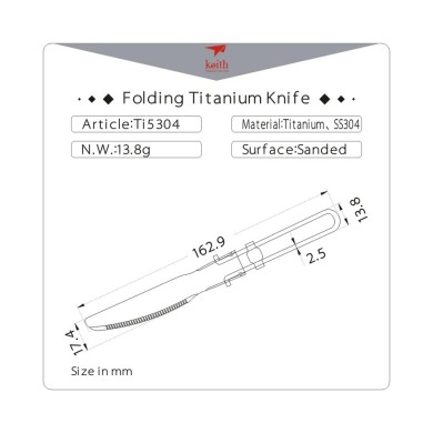 Keith Knife Folding Titanium Κάμπινγκ