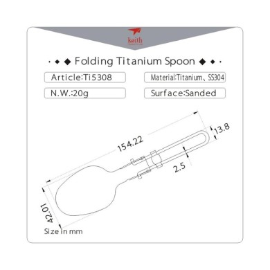 Keith Titanium Spoon Folding Camping