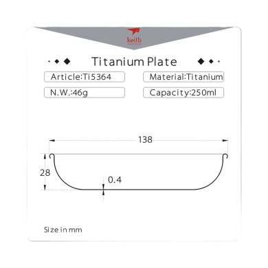 Keith Titanium 250ml Camping